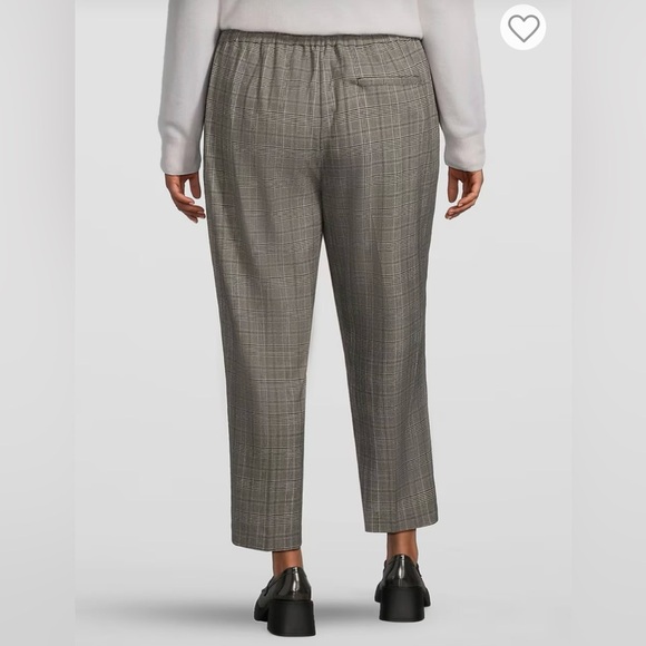 Hudson North Plus Easy Pull-On Ankle Pants Plaid Grey Academia Size 2X Trouser - Picture 3 of 15